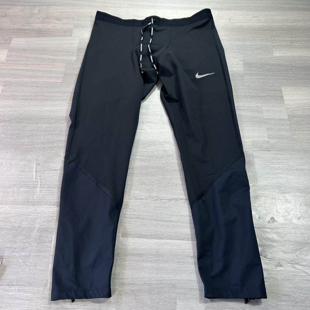 Nike Track Pants Mens 2XL Black Woven Zip Hem Running Athletic AJ8000-010